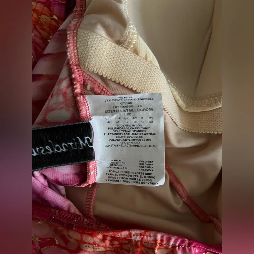 Miraclesuit Women’s Rock Show Oceanus Coral One Piece Swimsuit - Size 16 - Picture 10 of 11